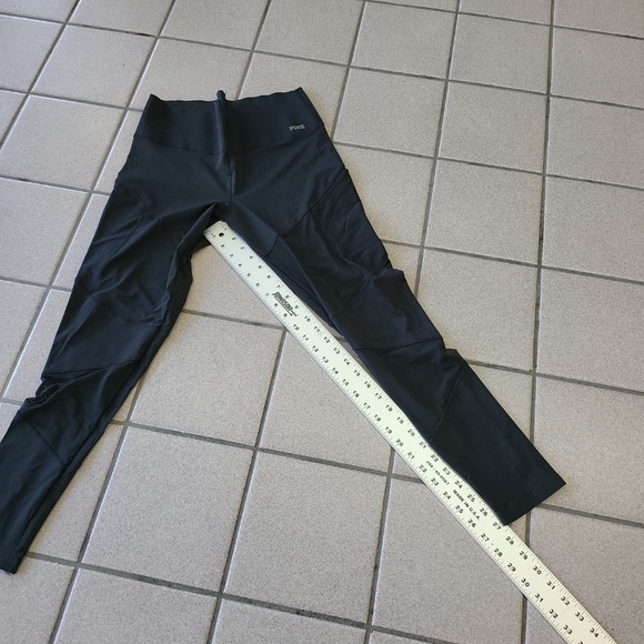 Women's Large PINK Victoria's Secret Black Bonded Leggings Athletic Pants - Picture 7 of 7